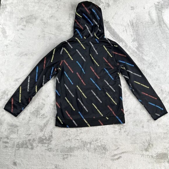 Under Armour Cold Gear Youth's Medium Black All Over Print Graphic Spell Out - Picture 8 of 9